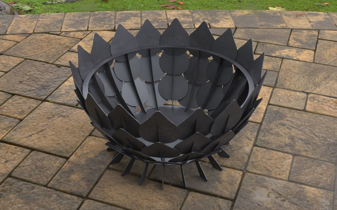 Leaves Scales Fire Pit (28" Diameter). DXF, SVG files for laser, plasma cutting. Фото 7