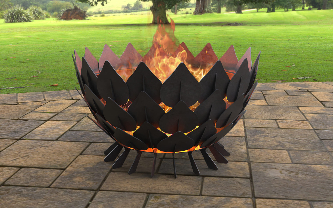 Leaves Scales Fire Pit (35" Diameter). DXF, SVG files for laser, plasma cutting. Фото 2