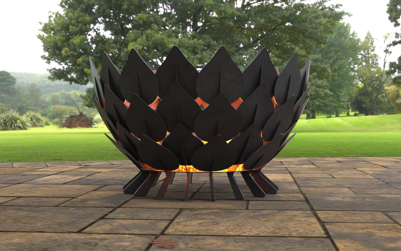 Leaves Scales Fire Pit (35" Diameter). DXF, SVG files for laser, plasma cutting. Фото 3