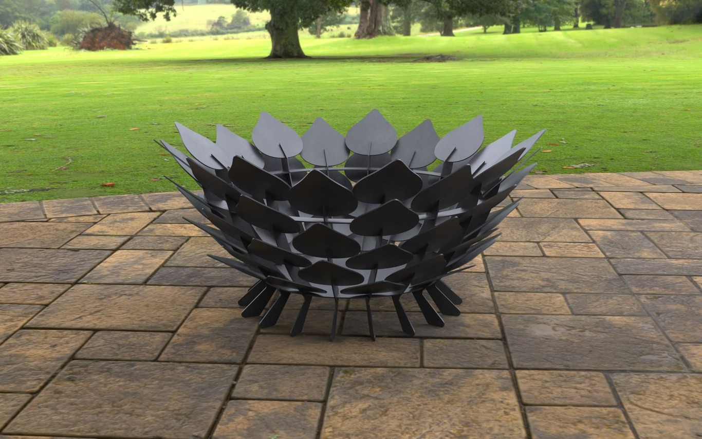 Open Leaves Scales Fire Pit (28" Diameter). DXF, SVG files for laser, plasma cutting. Фото 7