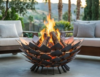 Open Leaves Scales Fire Pit (28" Diameter). DXF, SVG files for laser, plasma cutting