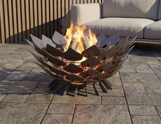 Open Leaves Scales Fire Pit (42" Diameter). DXF, SVG files for laser, plasma cutting