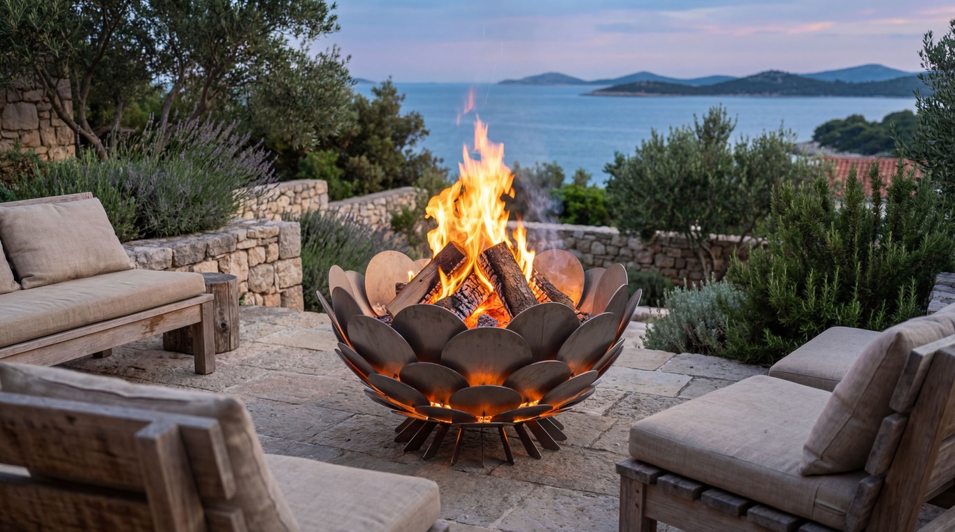 Round Scales Fire Pit (28" Diameter). DXF, SVG files for laser, plasma cutting