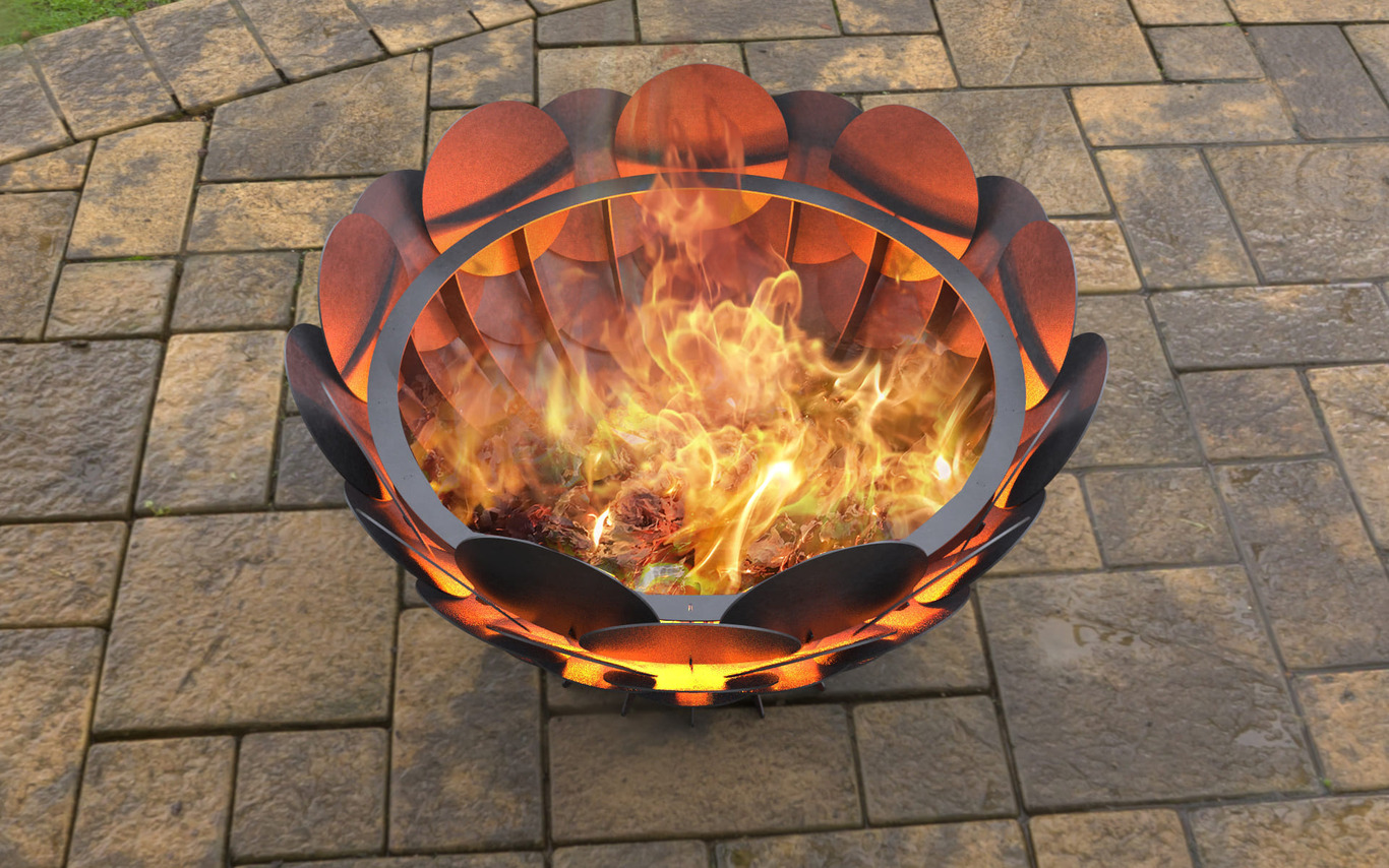 Round Scales Fire Pit (28" Diameter). DXF, SVG files for laser, plasma cutting. Фото 3