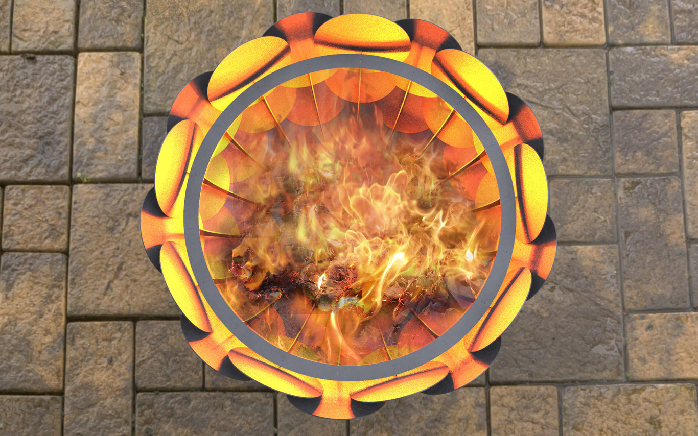 Round Scales Fire Pit (28" Diameter). DXF, SVG files for laser, plasma cutting. Фото 5