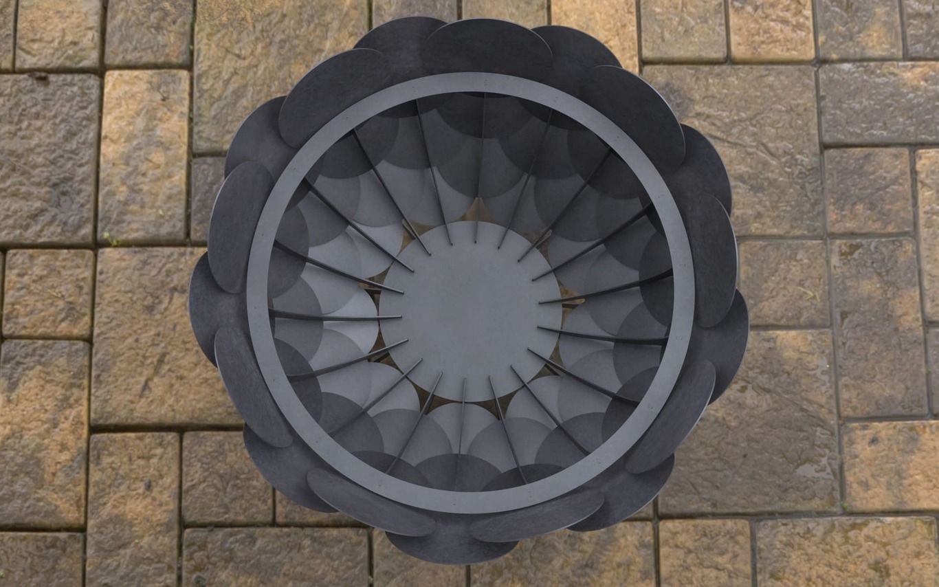Brasero de escamas redondas (diámetro 1060 mm). Archivos DXF y SVG para corte láser y plasma. Фото 8