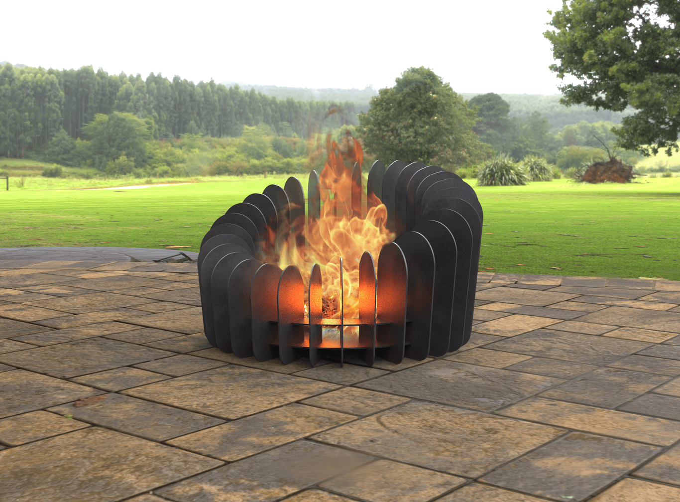 Round Plate Parts Fire Pit V1. DXF, SVG files for laser, plasma cutting. Фото 3