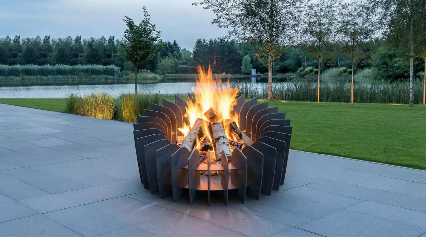 Round Plate Parts Fire Pit V3. DXF, SVG files for laser, plasma cutting
