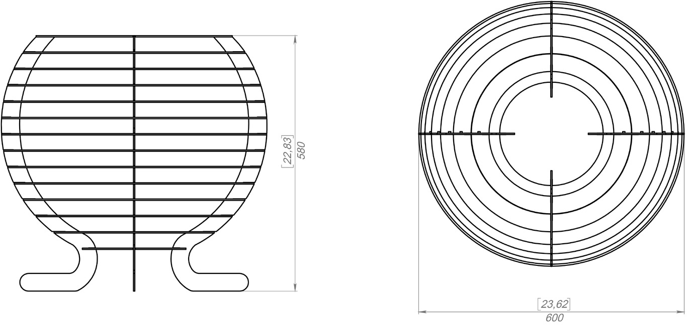Braciere Sferico. File DXF, SVG per taglio laser, plasma. Фото 10
