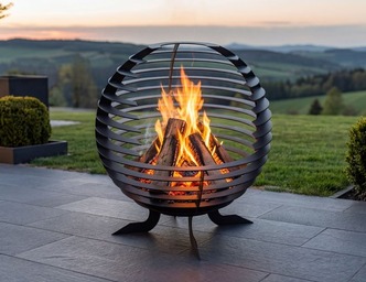 Sphere Ball Fire Pit with Cutout. DXF, SVG files for laser, plasma cutting