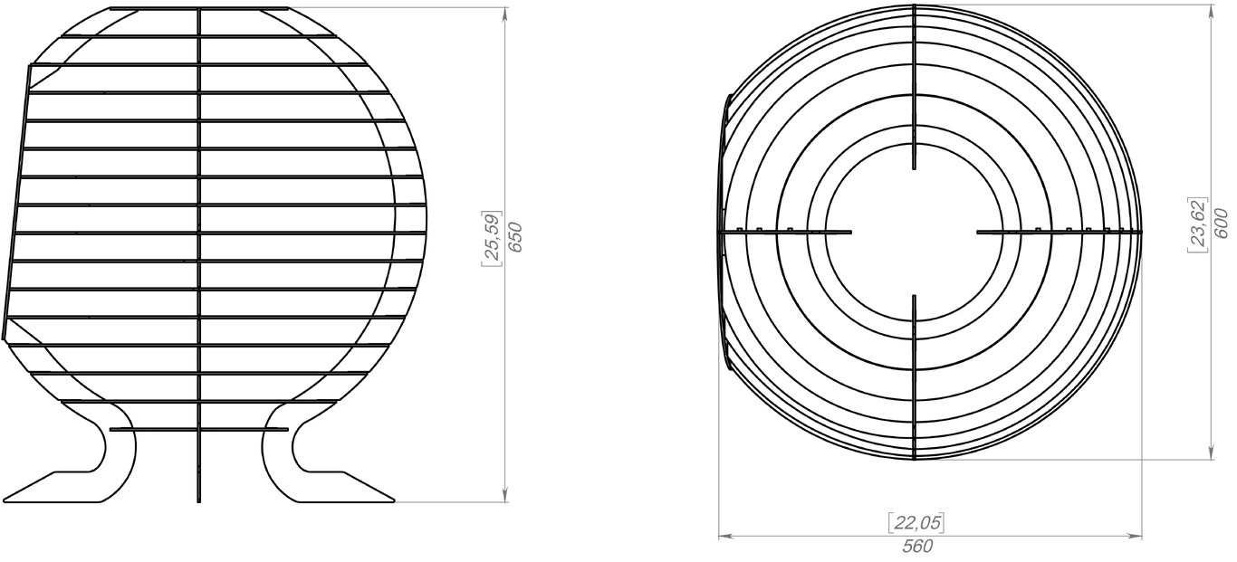 Sphere Ball Fire Pit with Round Hole. DXF, SVG files for laser, plasma cutting. Фото 10