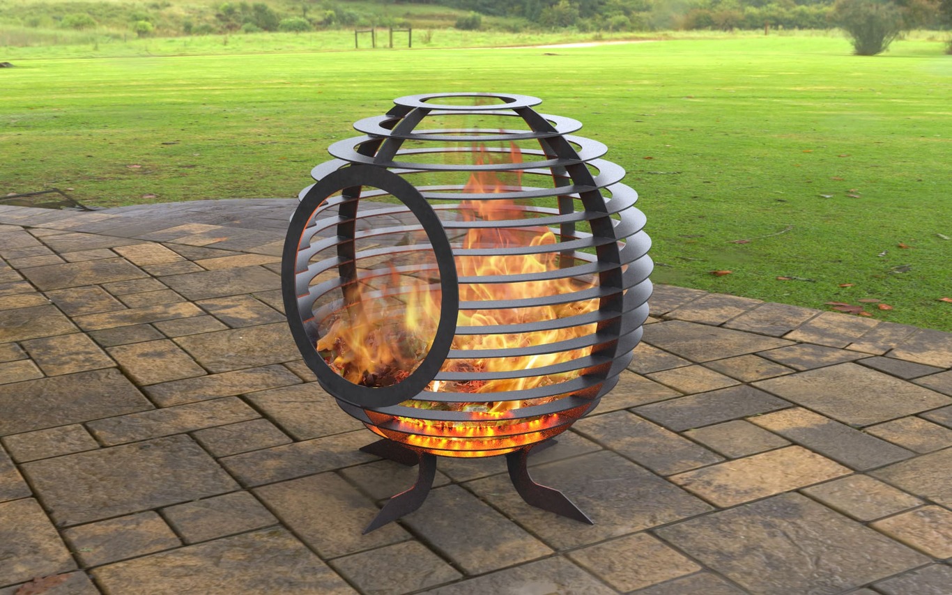 Sphere Ball Fire Pit with Round Hole. DXF, SVG files for laser, plasma cutting. Фото 4