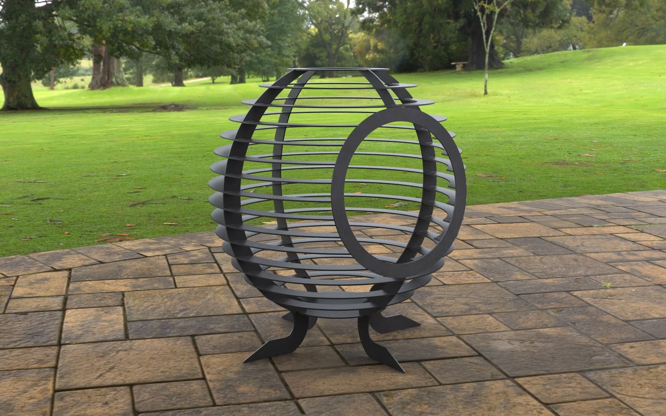 Sphere Ball Fire Pit with Round Hole. DXF, SVG files for laser, plasma cutting. Фото 5