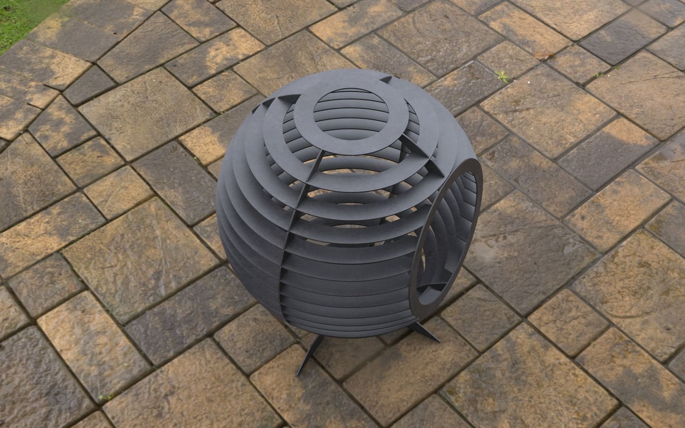 Sphere Ball Fire Pit with Round Hole. DXF, SVG files for laser, plasma cutting. Фото 7