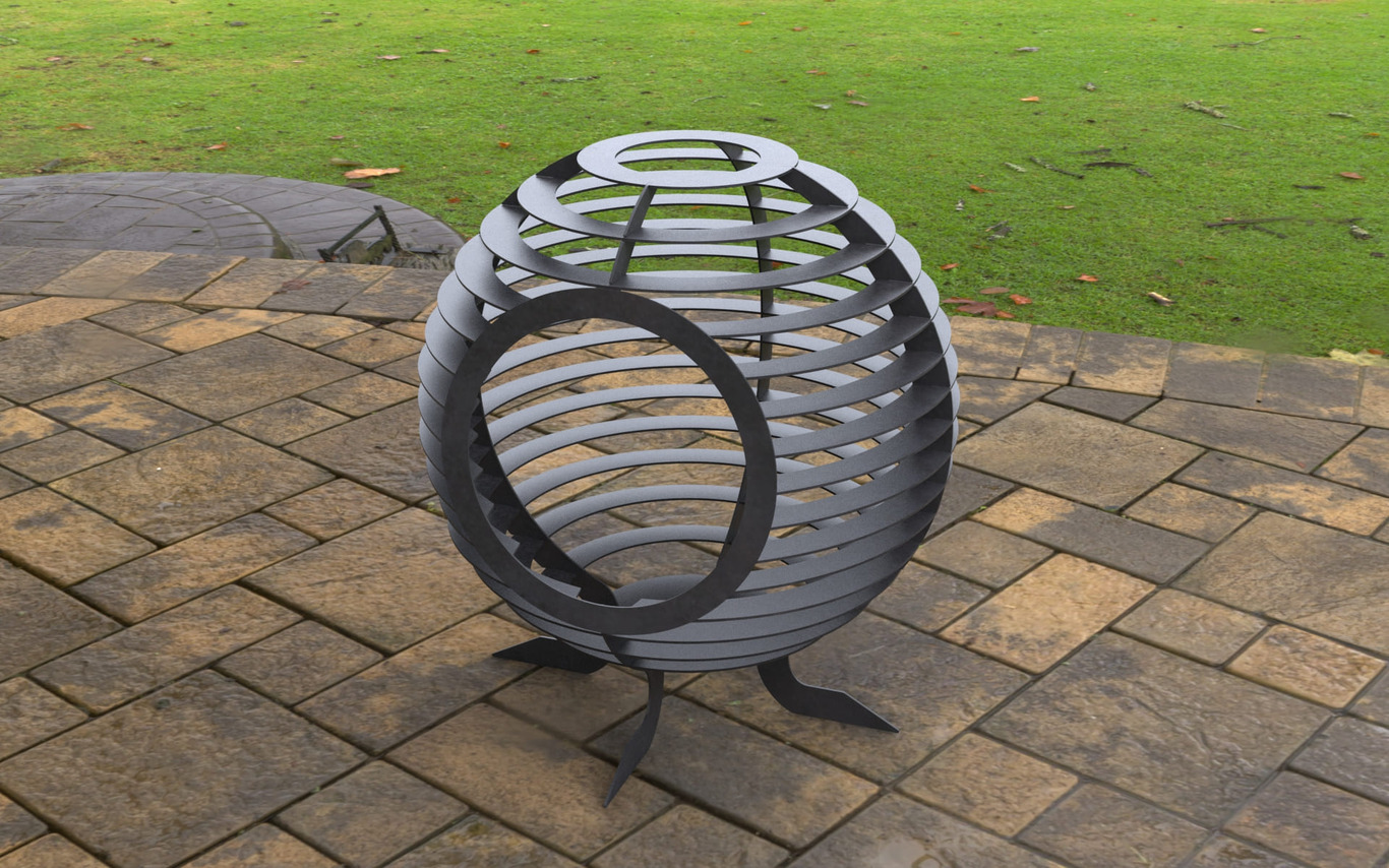 Sphere Ball Fire Pit with Round Hole. DXF, SVG files for laser, plasma cutting. Фото 8