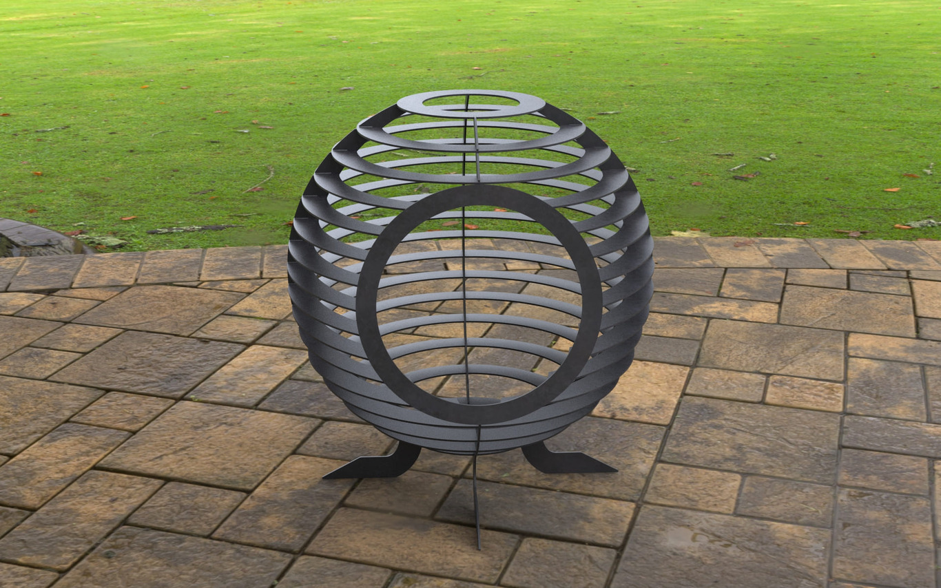 Sphere Ball Fire Pit with Round Hole. DXF, SVG files for laser, plasma cutting. Фото 9