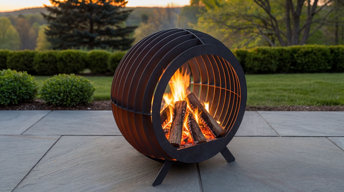 Sphere Ball Fire Pit with Legs. DXF, SVG files for laser, plasma cutting
