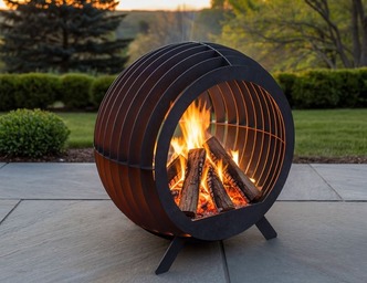 Sphere Ball Fire Pit with Legs. DXF, SVG files for laser, plasma cutting