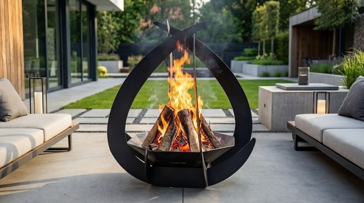 Drop Fire Pit with Octagonal Base. DXF, SVG files for laser, plasma cutting