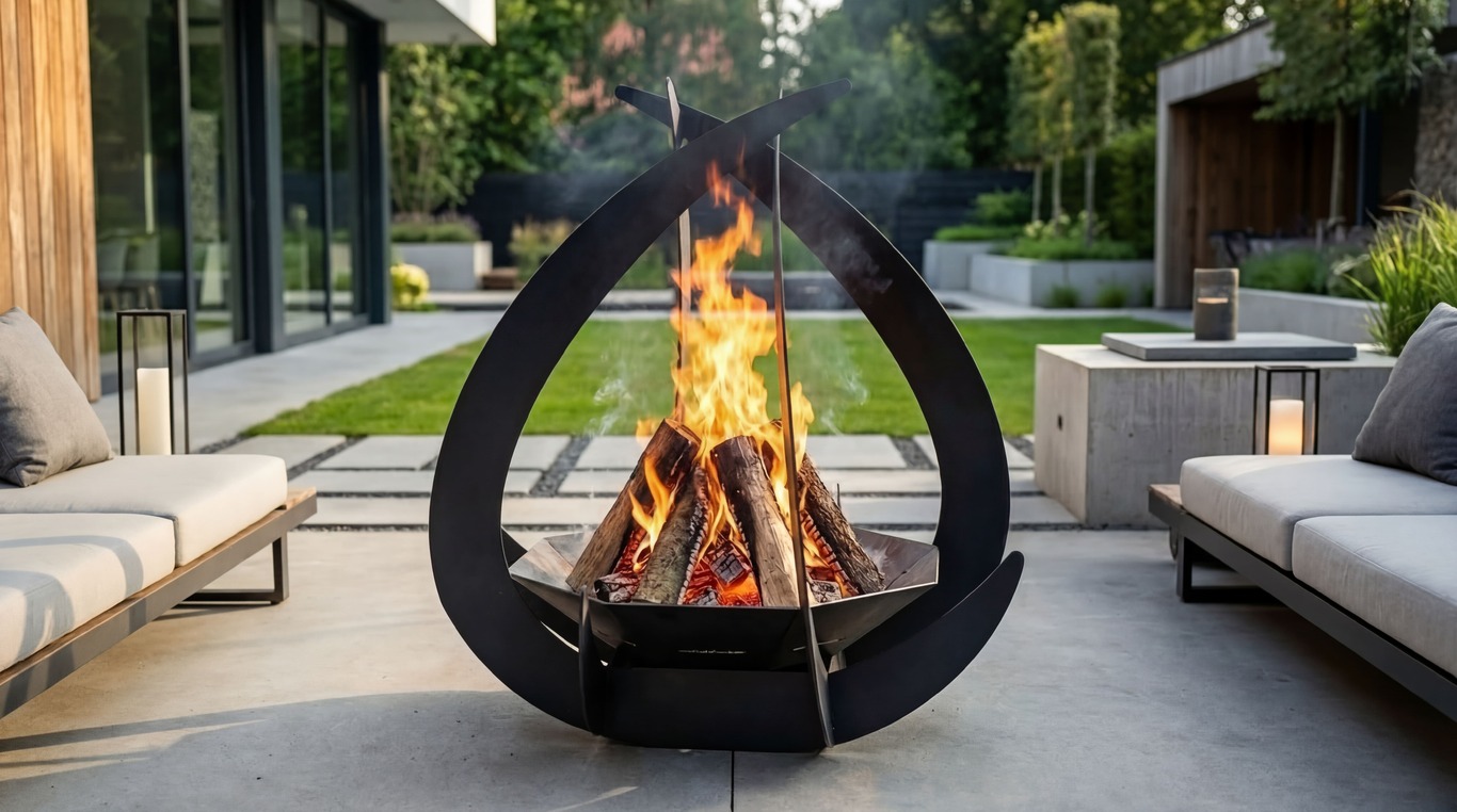 Drop Fire Pit with Octagonal Base. DXF, SVG files for laser, plasma cutting
