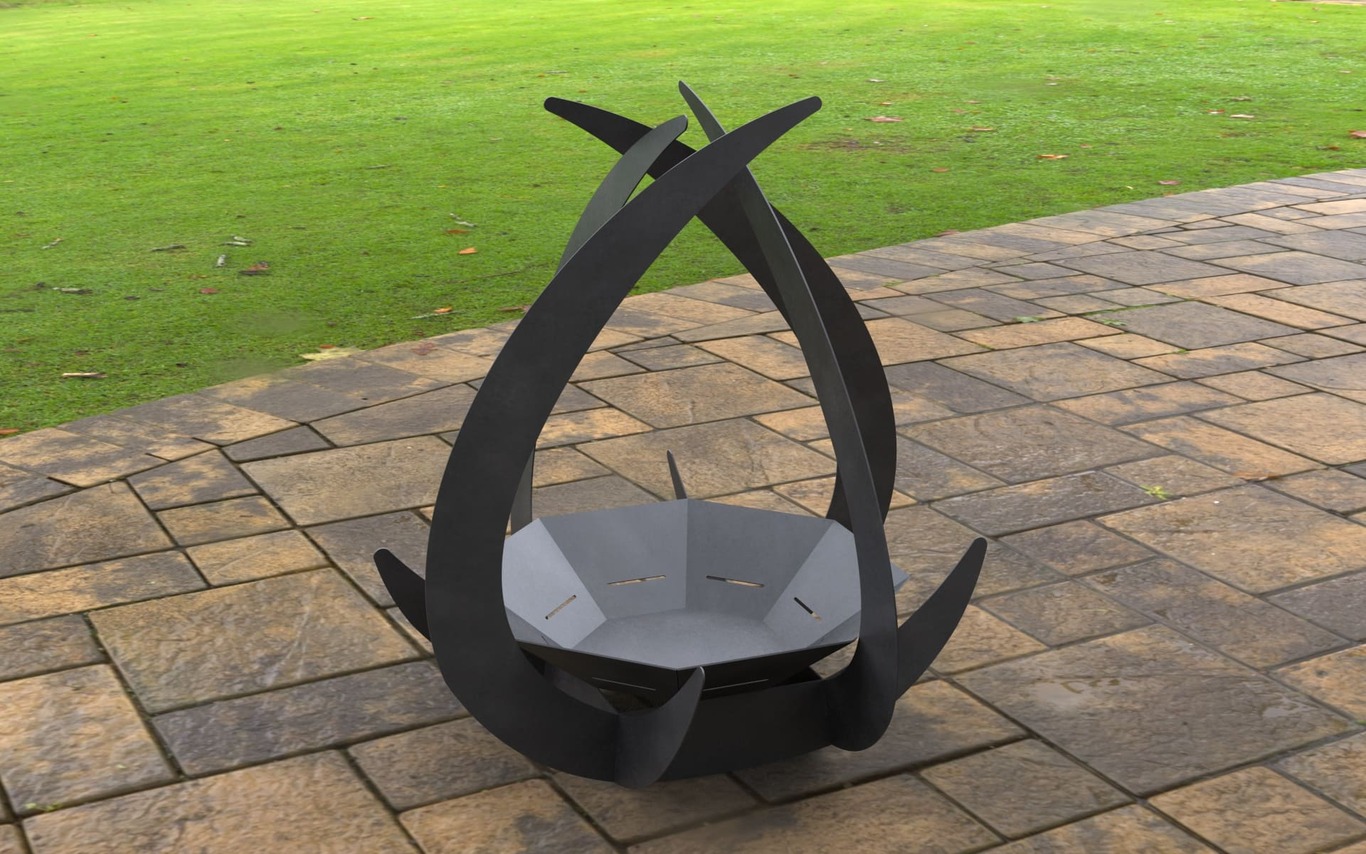 Drop Fire Pit with Octagonal Base. DXF, SVG files for laser, plasma cutting. Фото 5