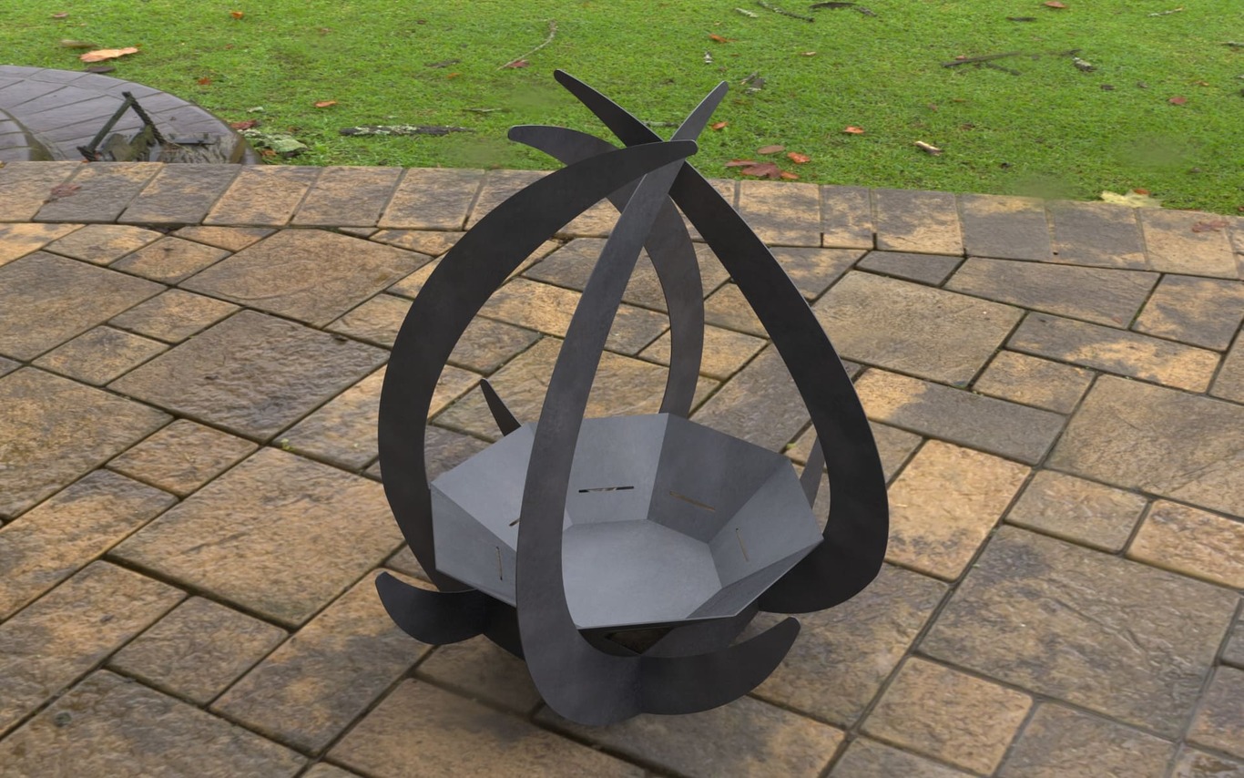 Drop Fire Pit with Octagonal Base. DXF, SVG files for laser, plasma cutting. Фото 6