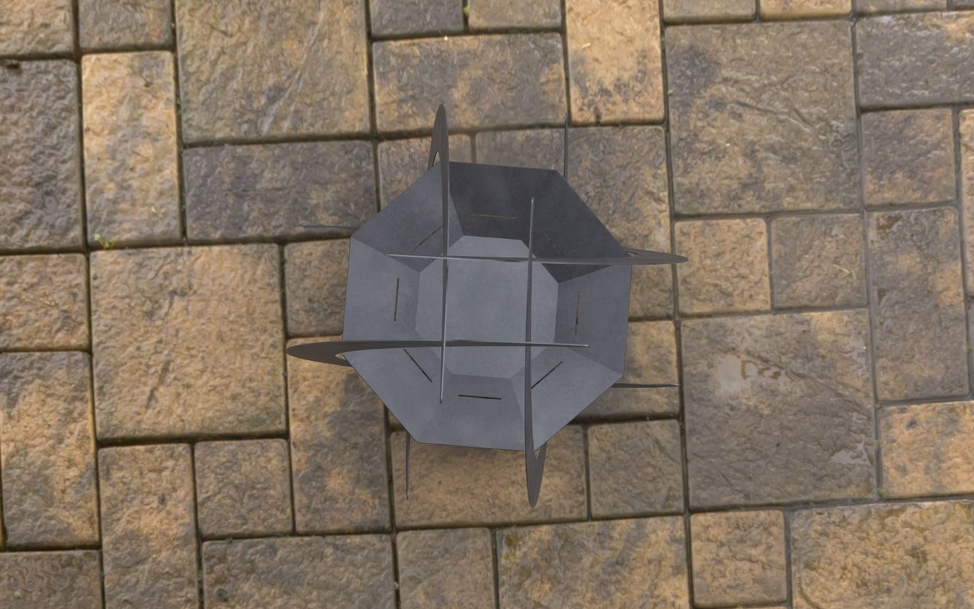 Drop Fire Pit with Octagonal Base. DXF, SVG files for laser, plasma cutting. Фото 11