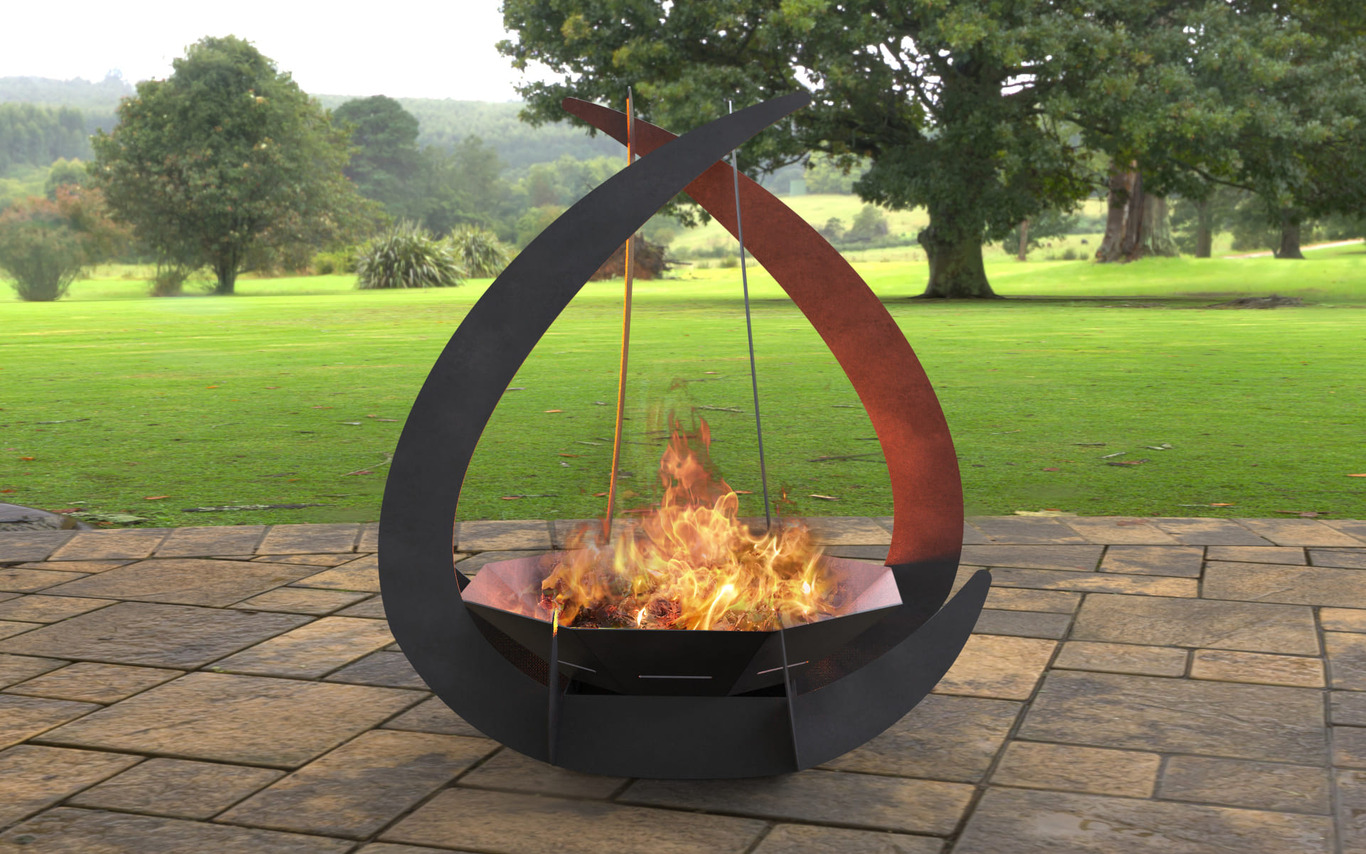 Drop Fire Pit with Octagonal Base. DXF, SVG files for laser, plasma cutting. Фото 2