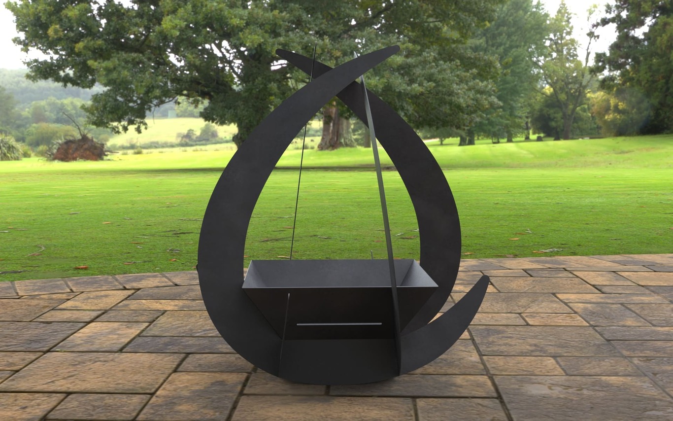 Drop Fire Pit with Square Base. DXF, SVG files for laser, plasma cutting. Фото 3
