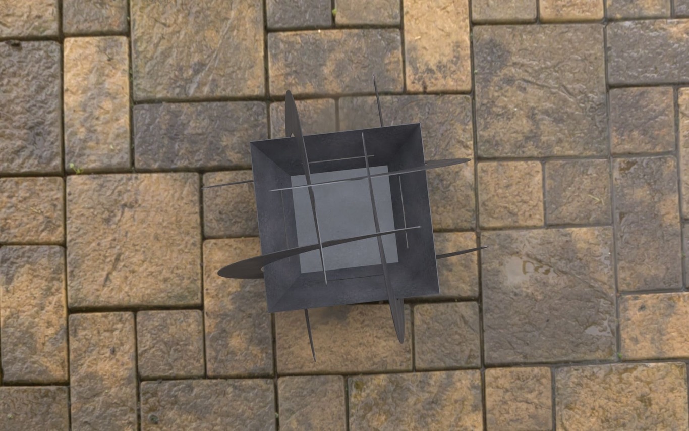 Drop Fire Pit with Square Base. DXF, SVG files for laser, plasma cutting. Фото 9
