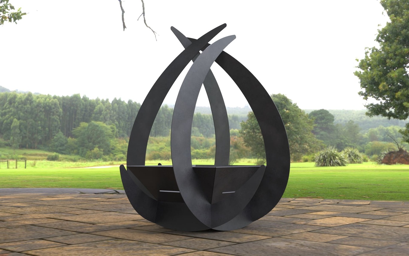 Drop Fire Pit with Square Base. DXF, SVG files for laser, plasma cutting. Фото 6