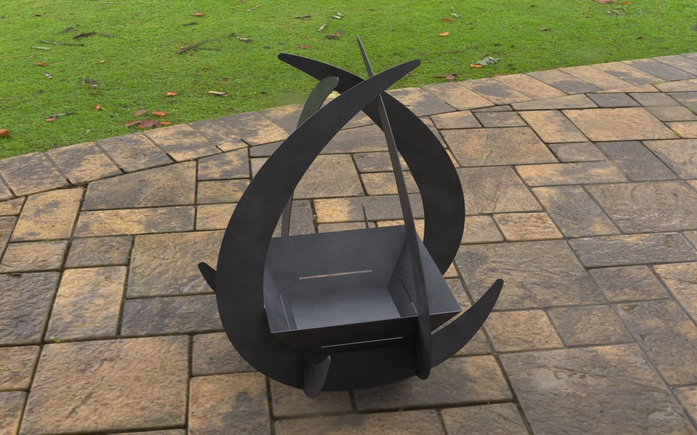 Drop Fire Pit with Square Base. DXF, SVG files for laser, plasma cutting. Фото 7
