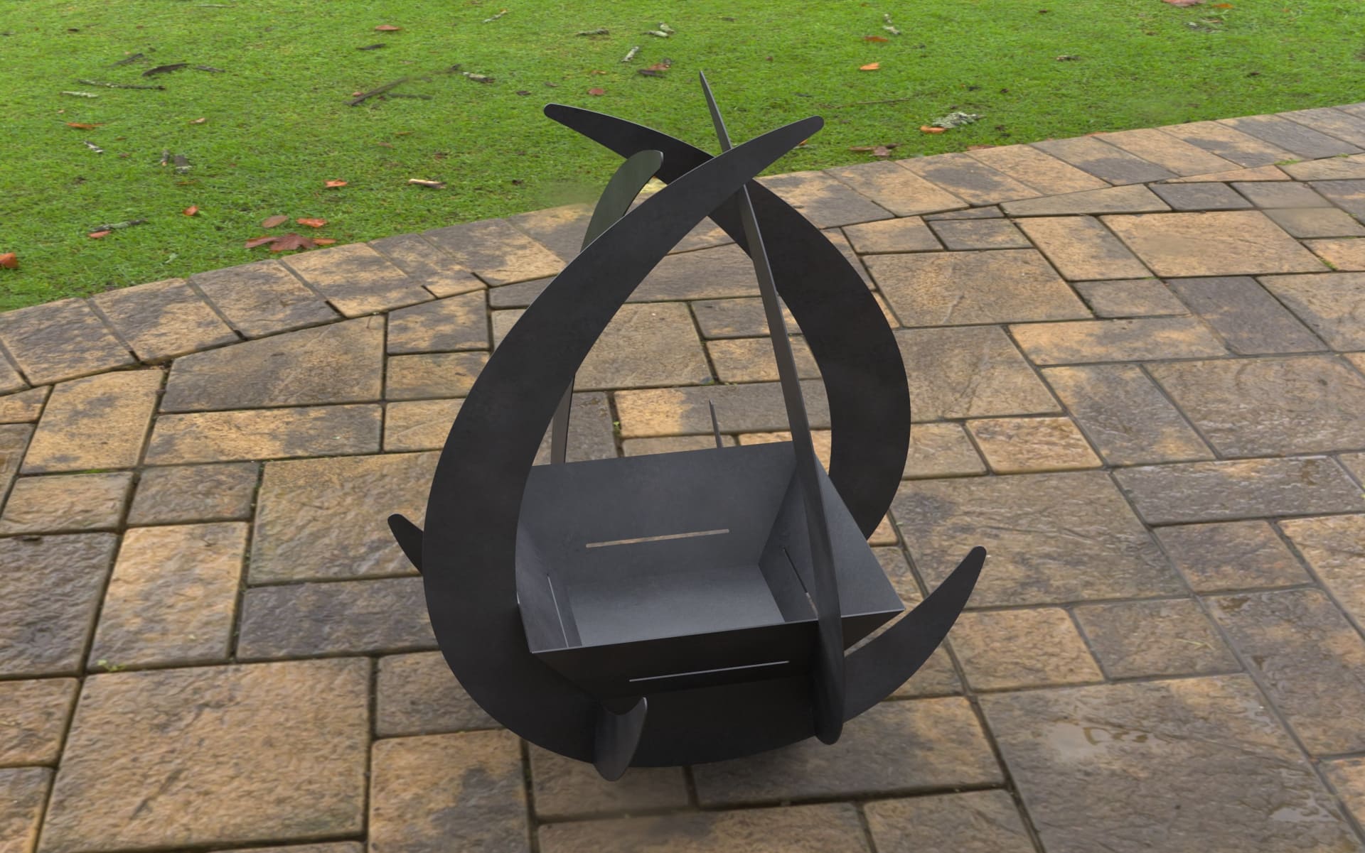 Drop Fire Pit with Square Base DXF and SVG Art and Design Files for CNC ...