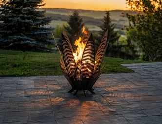 Long Leaves 42" Fire Pit. DXF, SVG files for laser, plasma cutting