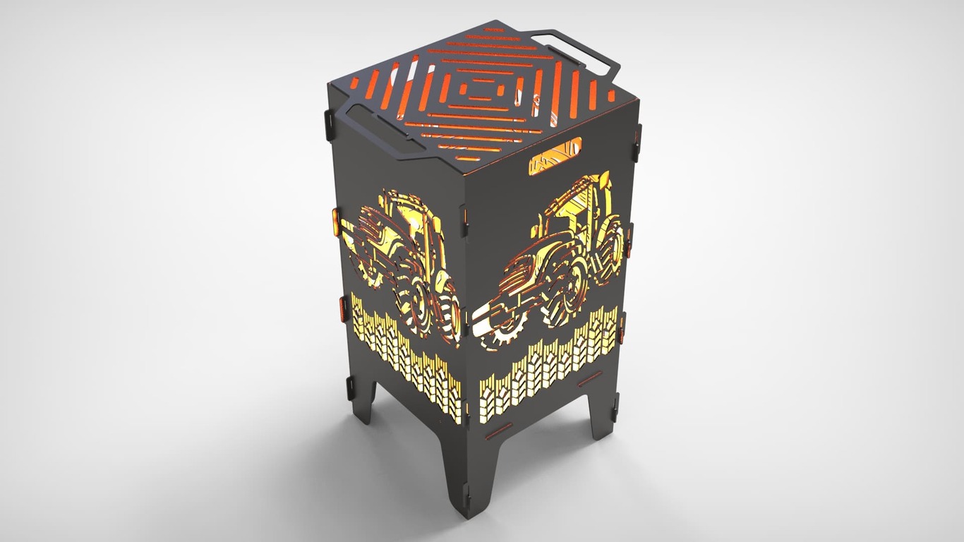 Tractor Fire Pit Grill. DXF files for laser, plasma cutting. Фото 2