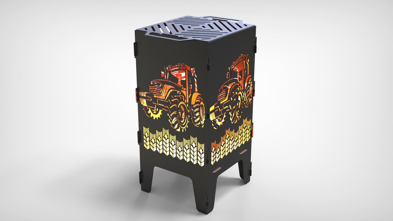 Tractor Fire Pit Grill. DXF files for laser, plasma cutting. Фото 3