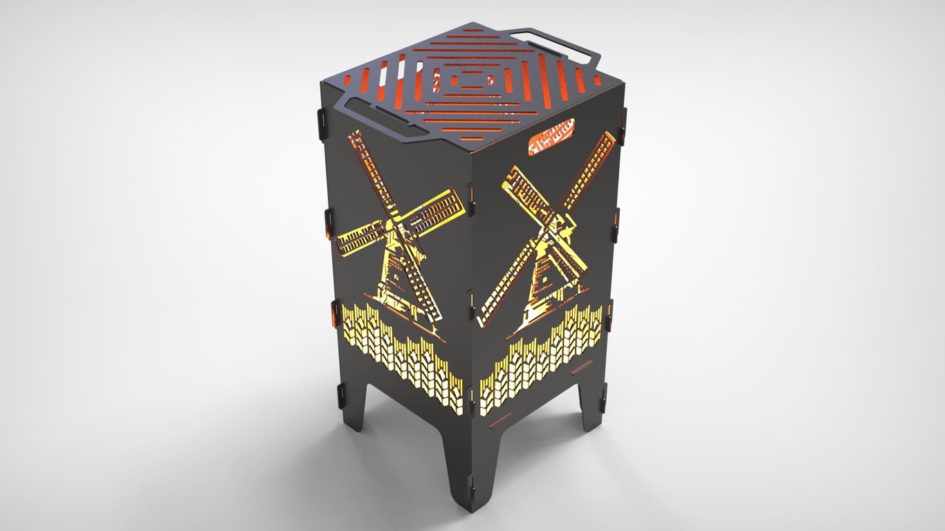 Mill Fire Pit Grill. DXF files for laser, plasma cutting. Фото 3