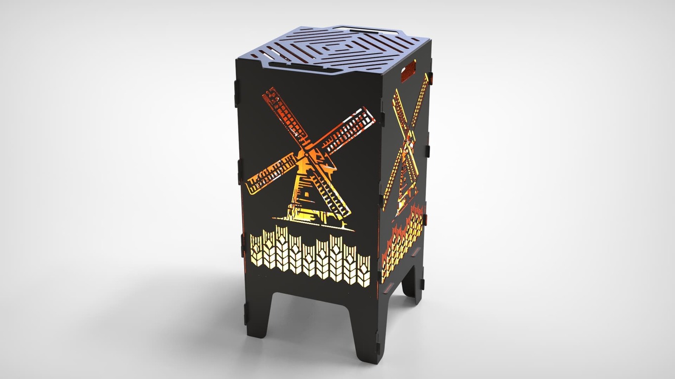 Mill Fire Pit Grill. DXF files for laser, plasma cutting. Фото 4