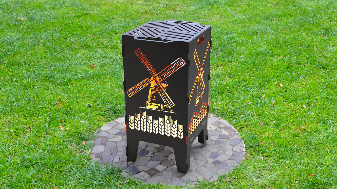 Mill Fire Pit Grill. DXF files for laser, plasma cutting