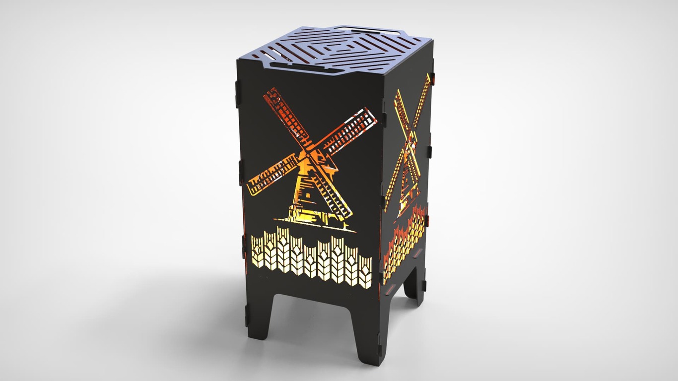 Mill Fire Pit Grill. DXF files for laser, plasma cutting. Фото 5