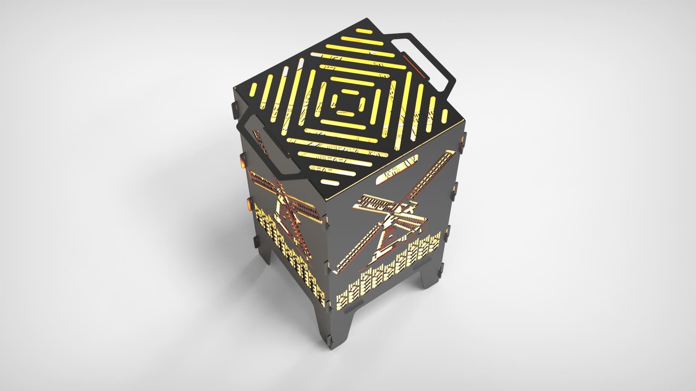 Mill Fire Pit Grill. DXF files for laser, plasma cutting. Фото 6