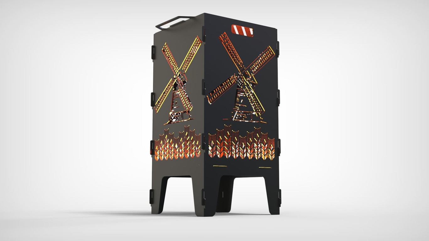 Mill Fire Pit Grill. DXF files for laser, plasma cutting. Фото 7