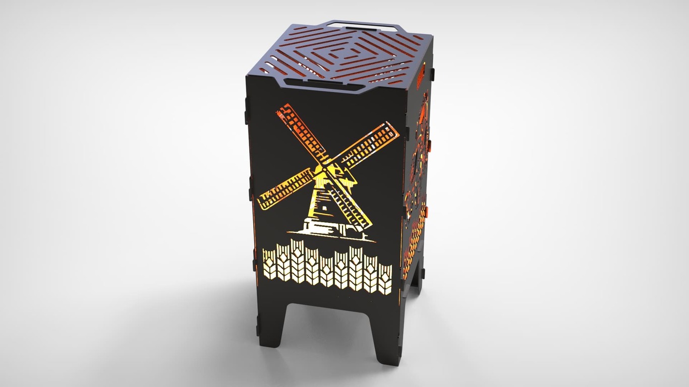 Tractor and Mill Fire Pit Grill. DXF files for laser, plasma cutting. Фото 5