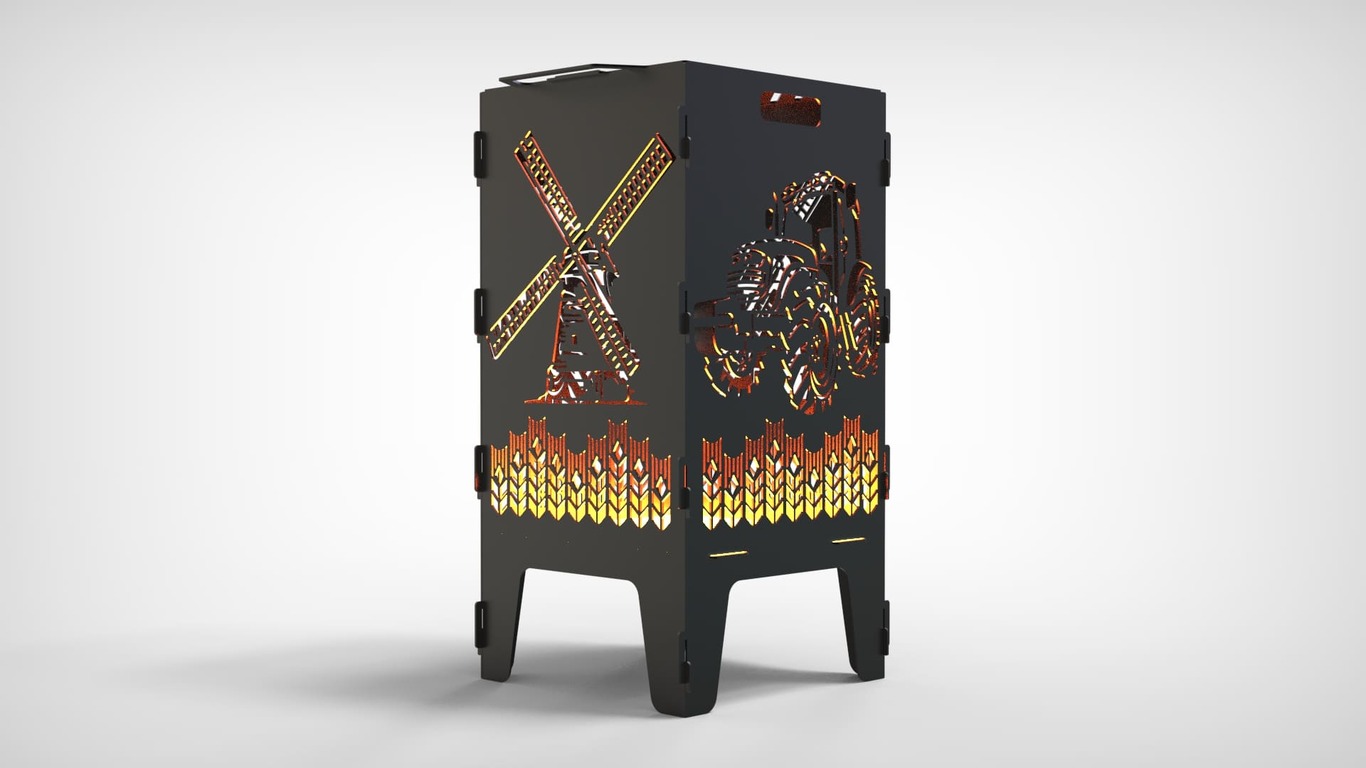 Tractor and Mill Fire Pit Grill. DXF files for laser, plasma cutting. Фото 6