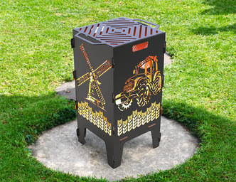 Tractor and Mill Fire Pit Grill. DXF files for laser, plasma cutting