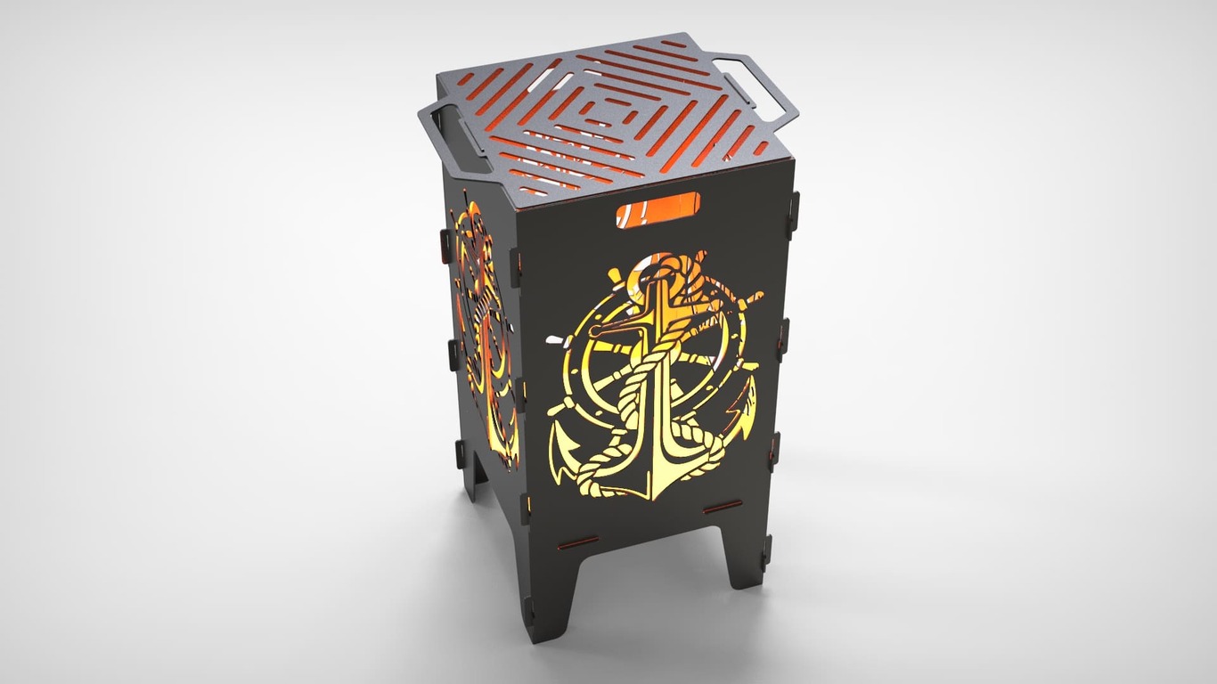 Anchor Fire Pit Grill. DXF files for laser, plasma cutting. Фото 3
