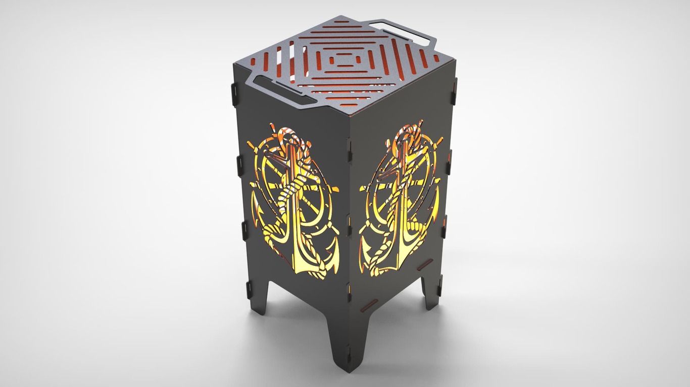 Anchor Fire Pit Grill. DXF files for laser, plasma cutting. Фото 2
