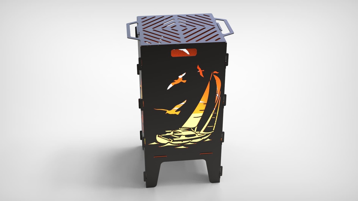 Sailboat Fire Pit Grill. DXF files for laser, plasma cutting. Фото 2