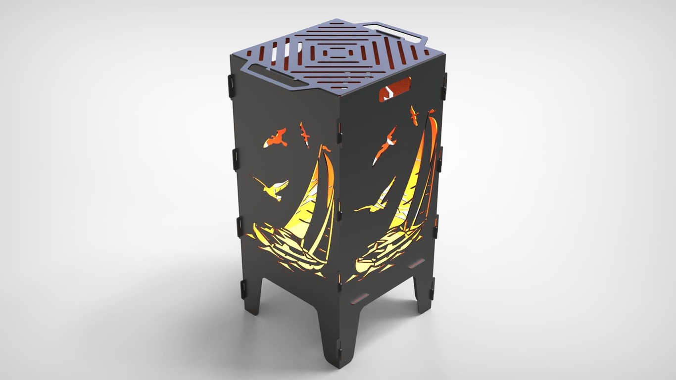 Sailboat Fire Pit Grill. DXF files for laser, plasma cutting. Фото 6