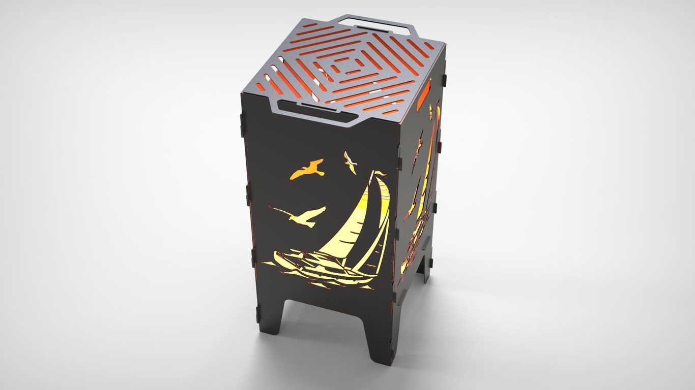 Sailboat Fire Pit Grill. DXF files for laser, plasma cutting. Фото 4